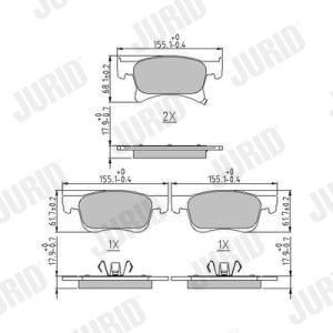 Placute frana OPEL ADAM (M13) 1.0 benzina 115 cai JURID 573657J