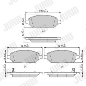 Placute frana OPEL KARL (C16) 1.0 benzina 75 cai JURID 573805J