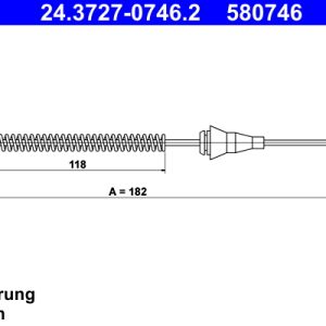Cablu frana de parcare OPEL COMBO Autoutilitara/limuzina spatioasa 1.6 benzina 87 cai ATE 24.3727-0746.2