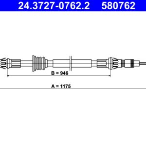 Cablu frana de parcare OPEL MOVANO A platou / sasiu (X70) 2.5 DTI (ED, HD, UD0, UD4) diesel 115 cai ATE 24.3727-0762.2