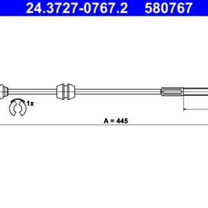 Cablu frana de parcare OPEL COMBO Tour 1.6 benzina 87 cai ATE 24.3727-0767.2