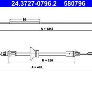 Cablu frana de parcare OPEL VIVARO A caroserie (X83) 2.0 ECOTEC (F7) benzina 117 cai ATE 24.3727-0796.2