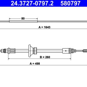 Cablu frana de parcare OPEL VIVARO A caroserie (X83) 2.0 ECOTEC (F7) benzina 117 cai ATE 24.3727-0797.2