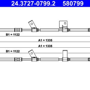Cablu frana de parcare OPEL ADAM (M13) 1.4 S benzina 150 cai ATE 24.3727-0799.2