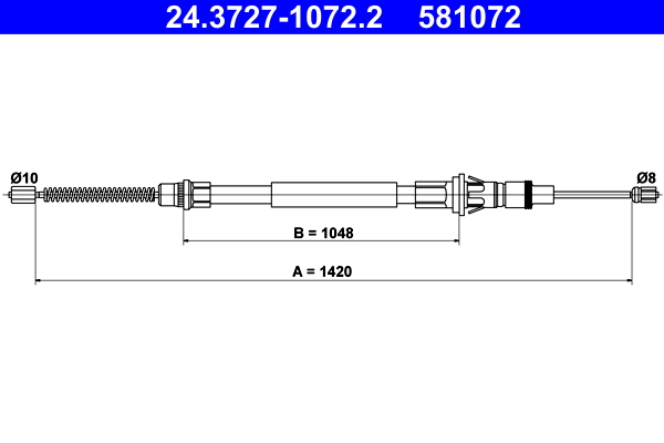 Cablu frana de parcare OPEL MOVANO A platou / sasiu (X70) 2.5 CDTI (ED, HD, UD0, UD4) diesel 120 cai ATE 24.3727-1072.2