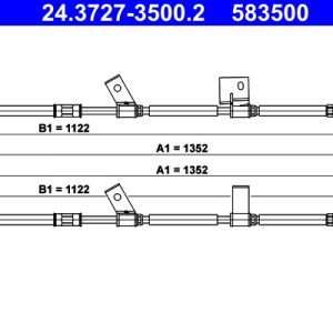 Cablu frana de parcare OPEL ADAM (M13) 1.4 LPG Benzina/Autogaz (GPL) 87 cai ATE 24.3727-3500.2