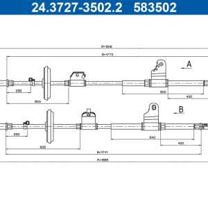 Cablu frana de parcare OPEL MOKKA / MOKKA X (J13) 1.8 4x4 (_76) benzina 140 cai ATE 24.3727-3502.2