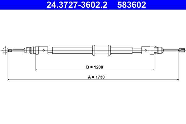Cablu frana de parcare OPEL MOVANO B platou / sasiu (X62) 2.3 CDTI FWD (EV, HV, UV) diesel 110 cai ATE 24.3727-3602.2