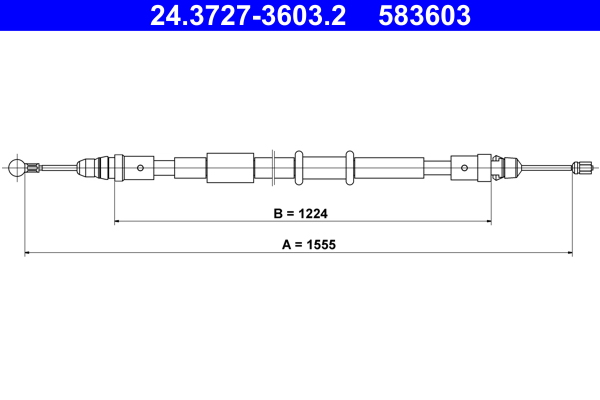 Cablu frana de parcare OPEL MOVANO B caroserie (X62) 2.3 CDTI RWD (FV) diesel 150 cai ATE 24.3727-3603.2