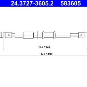Cablu frana de parcare OPEL MOVANO B caroserie (X62) 2.3 CDTI RWD (FV) diesel 101 cai ATE 24.3727-3605.2