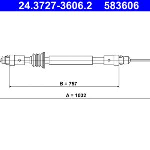 Cablu frana de parcare OPEL MOVANO B platou / sasiu (X62) 2.3 CDTI FWD (EV, HV, UV) diesel 101 cai ATE 24.3727-3606.2