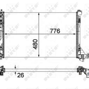 Radiator racire motor OPEL MOVANO B platou / sasiu (X62) 2.3 CDTI RWD (EV, HV, UV) diesel 101 cai NRF 58482A
