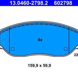 Placute frana OPEL VIVARO B bus (X82) 1.6 CDTI (06) diesel 121 cai ATE 13.0460-2798.2