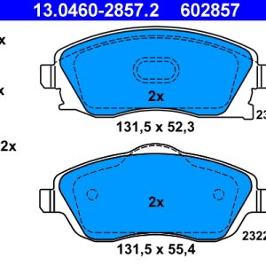 Placute frana OPEL COMBO Tour 1.7 DI 16V diesel 65 cai ATE 13.0460-2857.2