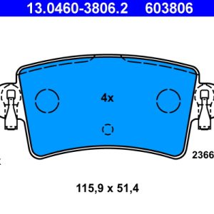 Placute frana OPEL MOVANO A platou / sasiu (X70) 2.8 DTI (ED, HD, UD0, UD4) diesel 114 cai ATE 13.0460-3806.2