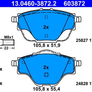 Placute frana OPEL GRANDLAND / GRANDLAND X (A18, P1UO) 1.2 Turbo Hybrid (75) benzina/elector 136 cai ATE 13.0460-3872.2