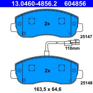 Placute frana OPEL MOVANO B bus (X62) 2.3 CDTI FWD (JV) diesel 101 cai ATE 13.0460-4856.2