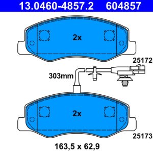 Placute frana OPEL MOVANO B platou / sasiu (X62) 2.3 CDTI FWD (EV, HV, UV) diesel 101 cai ATE 13.0460-4857.2