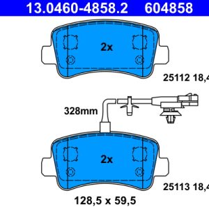Placute frana OPEL MOVANO B platou / sasiu (X62) 2.3 CDTI FWD (EV, HV, UV) diesel 101 cai ATE 13.0460-4858.2