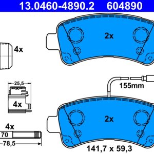 Placute frana OPEL MOVANO C platou / sasiu (U9) 2.2 BlueHDi 120 diesel 120 cai ATE 13.0460-4890.2