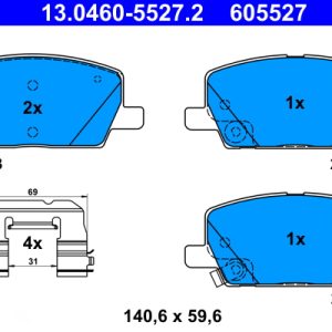 Placute frana OPEL MOKKA / MOKKA X (J13) 1.4 4x4 (_76) benzina 152 cai ATE 13.0460-5527.2