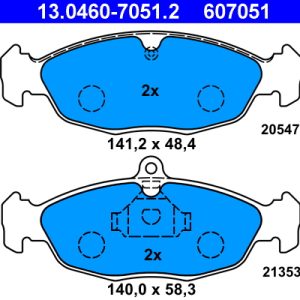 Placute frana OPEL COMBO Autoutilitara/limuzina spatioasa (71_) 1.2 benzina 45 cai ATE 13.0460-7051.2