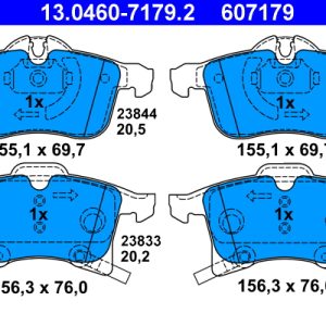 Placute frana OPEL COMBO Autoutilitara/limuzina spatioasa 1.6 CNG 16V Benzina/Gaz metan (GNC) 94 cai ATE 13.0460-7179.2