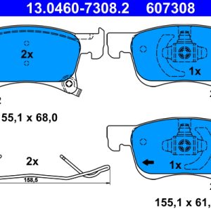 Placute frana OPEL ADAM (M13) 1.0 benzina 90 cai ATE 13.0460-7308.2