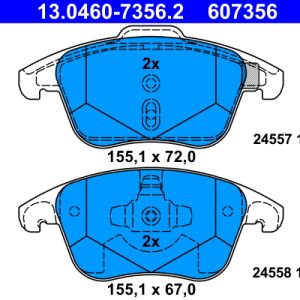 Placute frana OPEL MOKKA 1.2 (76) benzina 136 cai ATE 13.0460-7356.2