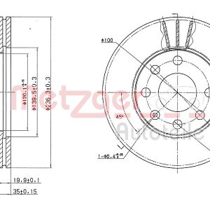 Disc frana OPEL COMBO Autoutilitara/limuzina spatioasa (71_) 1.7 D diesel 60 cai METZGER 6110038