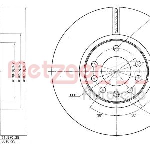 Disc frana OPEL ADAM (M13) 1.4 benzina 101 cai METZGER 6110103