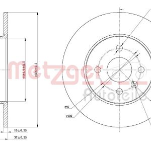 Disc frana OPEL COMBO Tour 1.7 DTI 16V diesel 75 cai METZGER 6110192