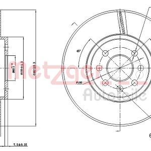 Disc frana OPEL COMBO Tour 1.7 DTI 16V diesel 75 cai METZGER 6110261