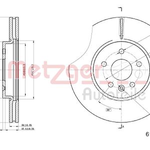 Disc frana OPEL MOKKA / MOKKA X (J13) 1.6 CDTI (_76) diesel 110 cai METZGER 6110836