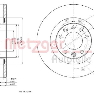 Disc frana OPEL GRANDLAND X Van 1.2 (75) benzina 131 cai METZGER 6110890