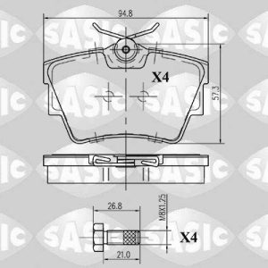 Placute frana OPEL VIVARO B caroserie (X82) 1.6 CDTI (05) diesel 125 cai SASIC 6214005