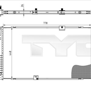 Radiator racire motor OPEL VIVARO A bus (X83) 2.5 DTI (F7, J7, A07) diesel 135 cai TYC 725-0045
