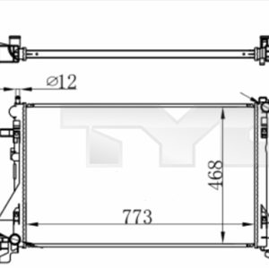 Radiator racire motor OPEL MOVANO B bus (X62) 2.3 CDTI FWD (JV) diesel 150 cai TYC 728-0064