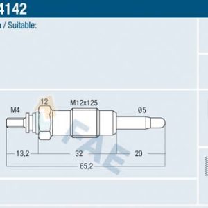 Bujie incandescenta OPEL MOVANO A caroserie (X70) 2.5 D (FD) diesel 80 cai FAE 74142