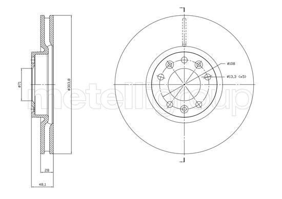 Disc frana OPEL COMBO Autoutilitara/limuzina spatioasa (K9) 1.5 D diesel 102 cai CIFAM 800-1848C