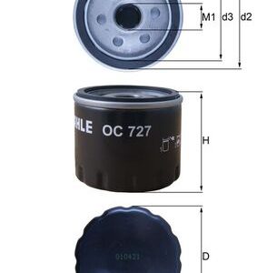 Filtru ulei OPEL VIVARO A caroserie (X83) 1.9 DI (F7) diesel 80 cai MAHLE ORIGINAL OC 727