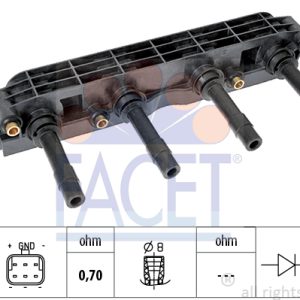 Bobina de inductie OPEL COMBO Tour 1.6 CNG Benzina/Gaz metan (GNC) 94 cai FACET 9.6299