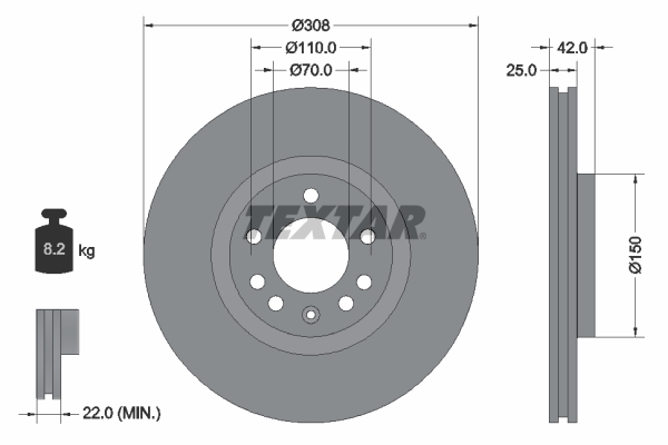 Disc frana OPEL ADAM (M13) 1.4 benzina 87 cai TEXTAR 92110905