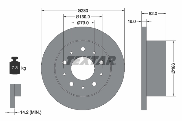 Disc frana OPEL MOVANO C platou / sasiu (U9) 2.2 BlueHDi 120 diesel 120 cai TEXTAR 92116203
