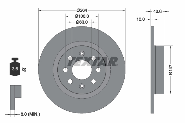 Disc frana OPEL ADAM (M13) 1.0 benzina 90 cai TEXTAR 92145903