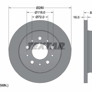 Disc frana OPEL MOVANO C platou / sasiu (U9) 2.2 BlueHDi 120 diesel 120 cai TEXTAR 92157403