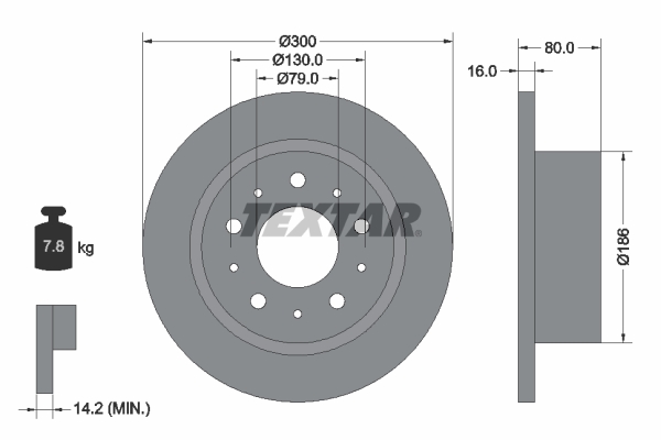 Disc frana OPEL MOVANO C caroserie (U9) 2.2 BlueHDi 180 diesel 180 cai TEXTAR 92157600