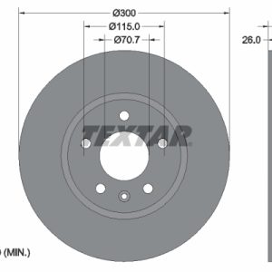 Disc frana OPEL AMPERA (R12) EV 150 benzina/elector 151 cai TEXTAR 92205605