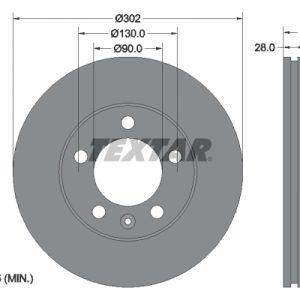 Disc frana OPEL MOVANO B platou / sasiu (X62) 2.3 CDTI RWD (EV, HV, UV) diesel 101 cai TEXTAR 92228603