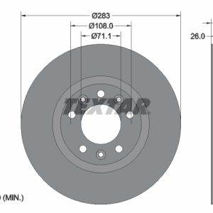 Disc frana OPEL COMBO Autoutilitara/limuzina spatioasa (K9) 1.5 D 4x4 diesel 131 cai TEXTAR 92267203